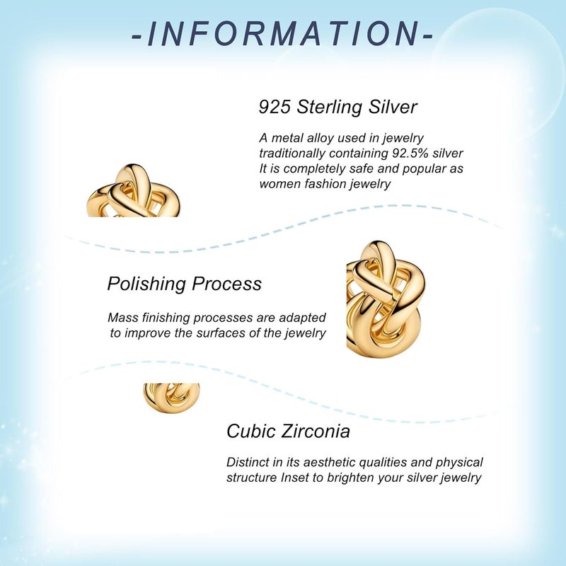 YUMINN 925 Sterling Silver Charms for Bracelets Gold Love and Heart Charms Cherry Blossom Dangle Beads Jewelry for Women - Image 3